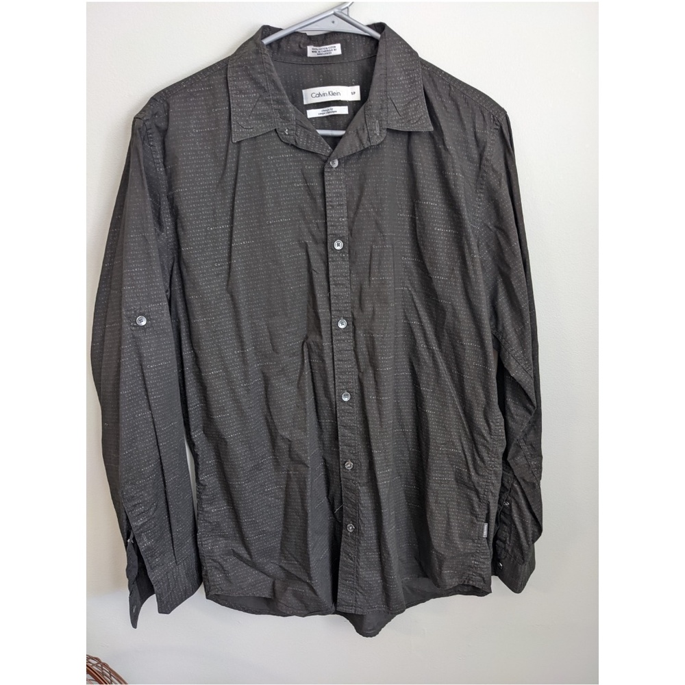 Calin Klein Black Print button up